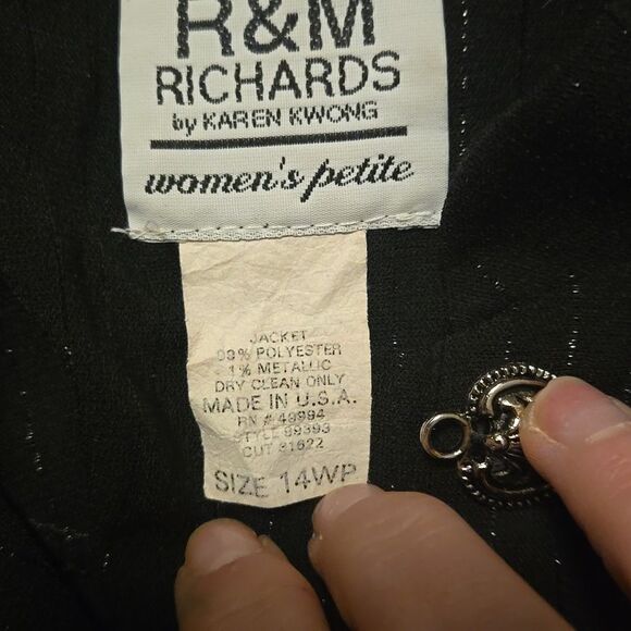 Vintage R & M Richard's Ladies pinstriped jacket/blazer black - Picture 3 of 12